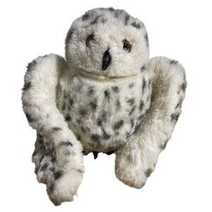 Folkmanis Puppets Snowy Owl Plush Hand Puppet 9"  Stuffed Animal Head Spinning